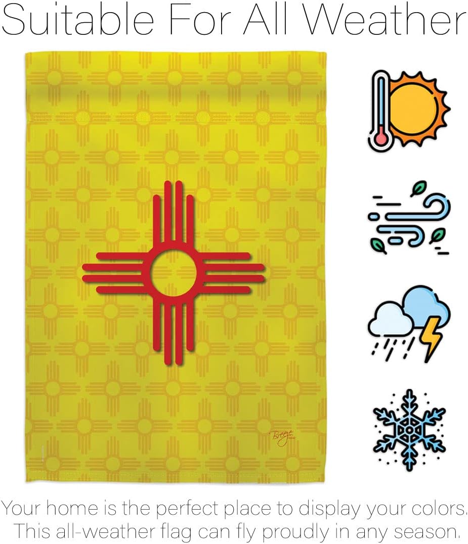 Breeze Decor H108073 New Mexico Americana States Double Side Decorative House Flag, 28" x 40", Multicolor