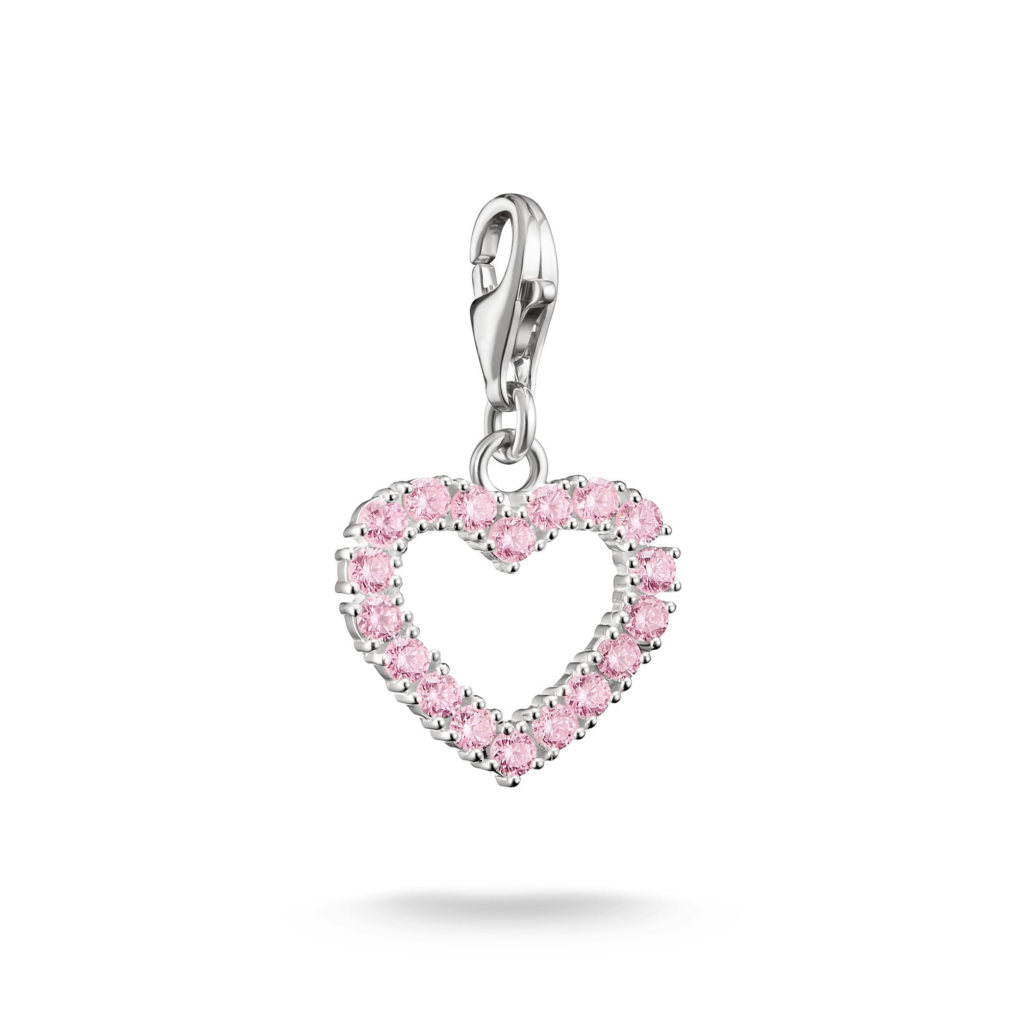 Thomas Sabo Charm Club Silver/Pink Charm Club Zirconia Tokyo Crush Heart Charm 2241-051-9