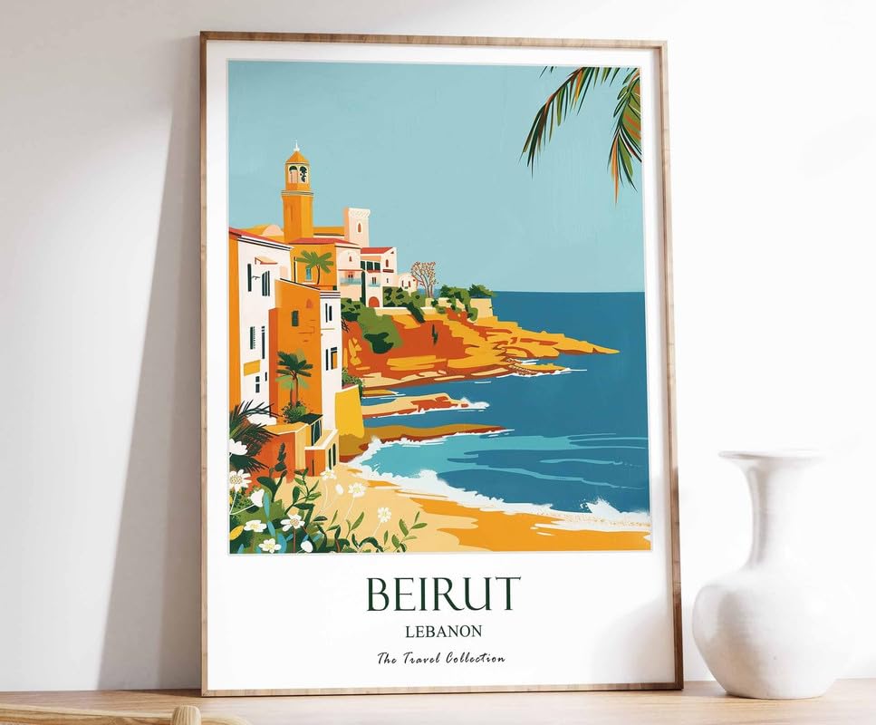 3 Beirut Print Beirut Travel Poster Middle East Travel Print Islamic Decor Gift for Muslim Leba MAXI Poster on Canvas - Wall Art Home Decor Movie Poster Canvas Film Cinema Retro Vintage Cult Classic