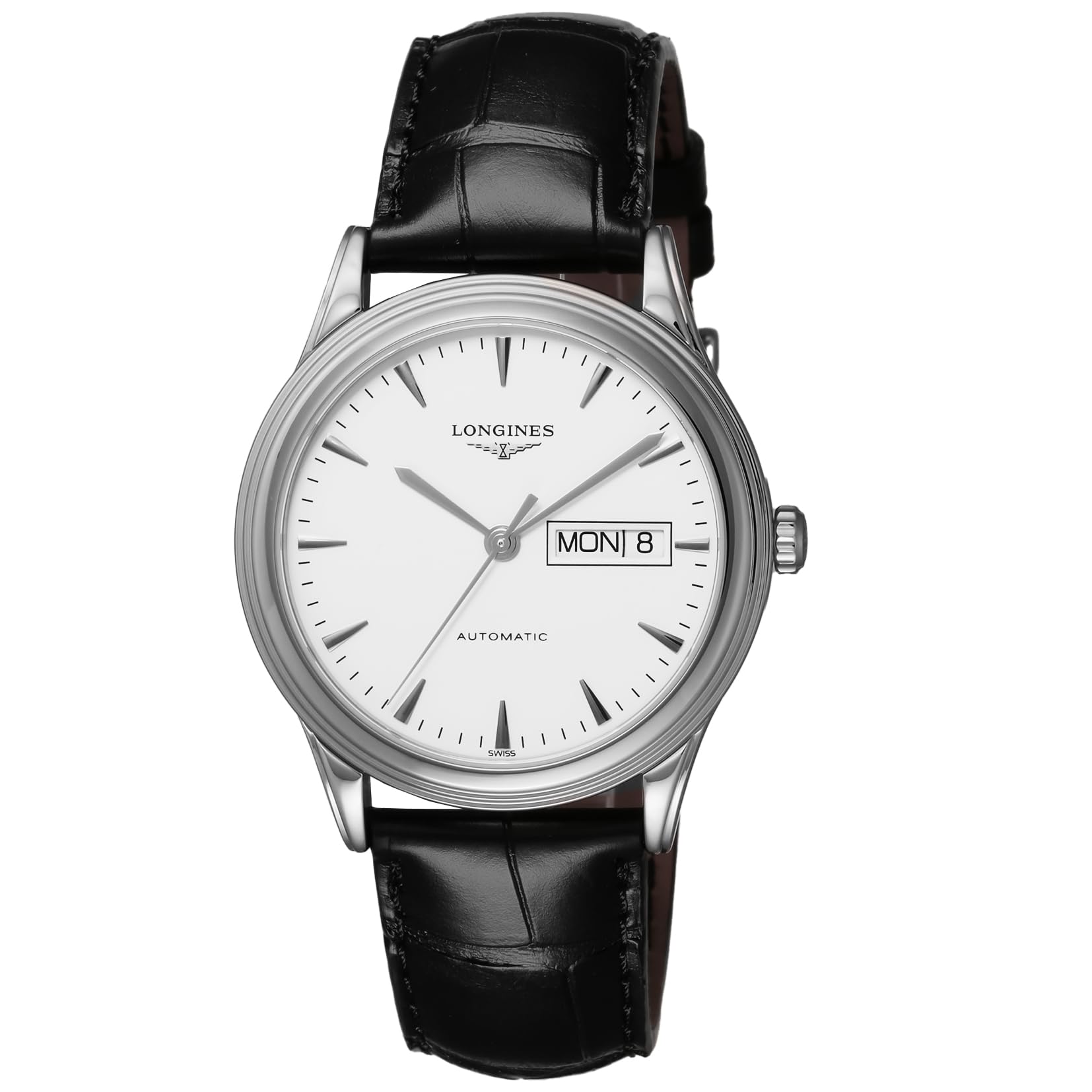 LONGINES 自動巻き腕時計 シルバー/ブラック Amazon.co.jp: [ロンジン] メンズ 腕時計 FLAGSHIP フラッグ