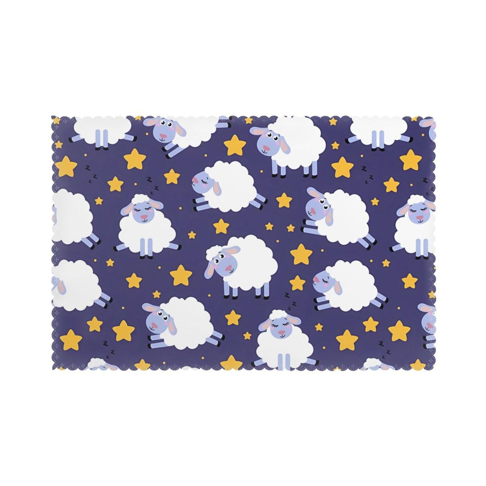 YYHHAOFA Sheep Prints Placemats Set of 6 12x18in – A Thoughtful Housewarming Gift for Stylish Hosts