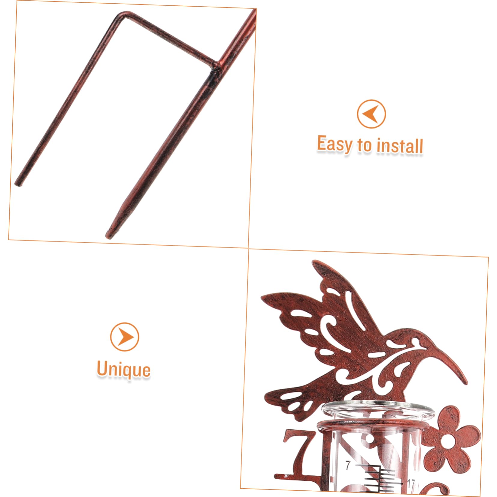 5stücke Rain Gauge Mit Metallpfahl Digitale Regenmessung Für Garten Und Outdoor-Bereich Kapazität Installieren Für Präzise Bewässerung Und Gartenpflege