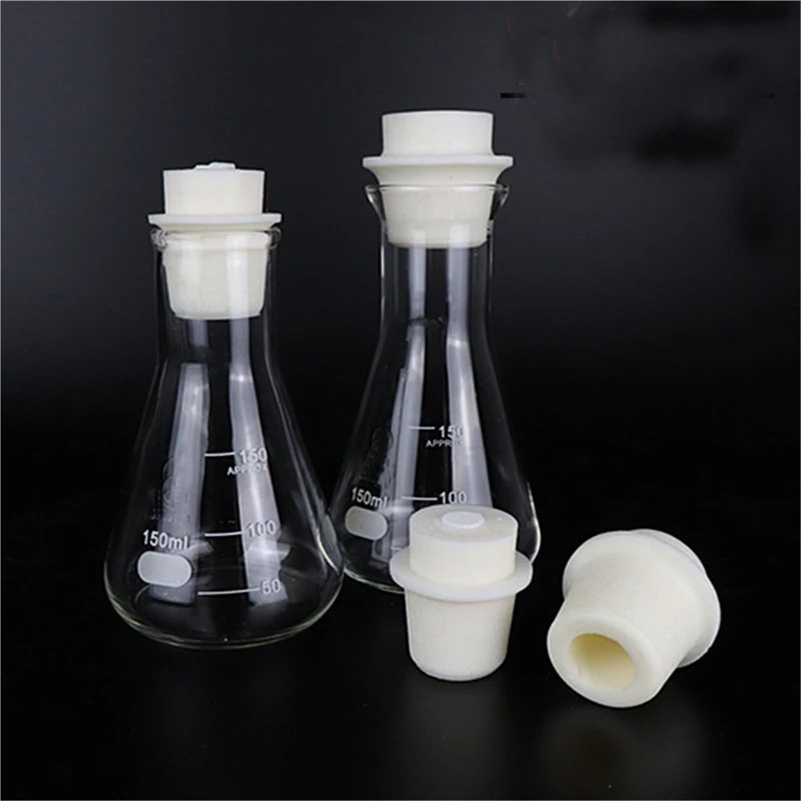 Juego de matraces de vidrio, Matraz Erlenmeyer de vidrio, borosilicato, resistencia a la temperatura, equipo de laboratorio(2000ml with cap)