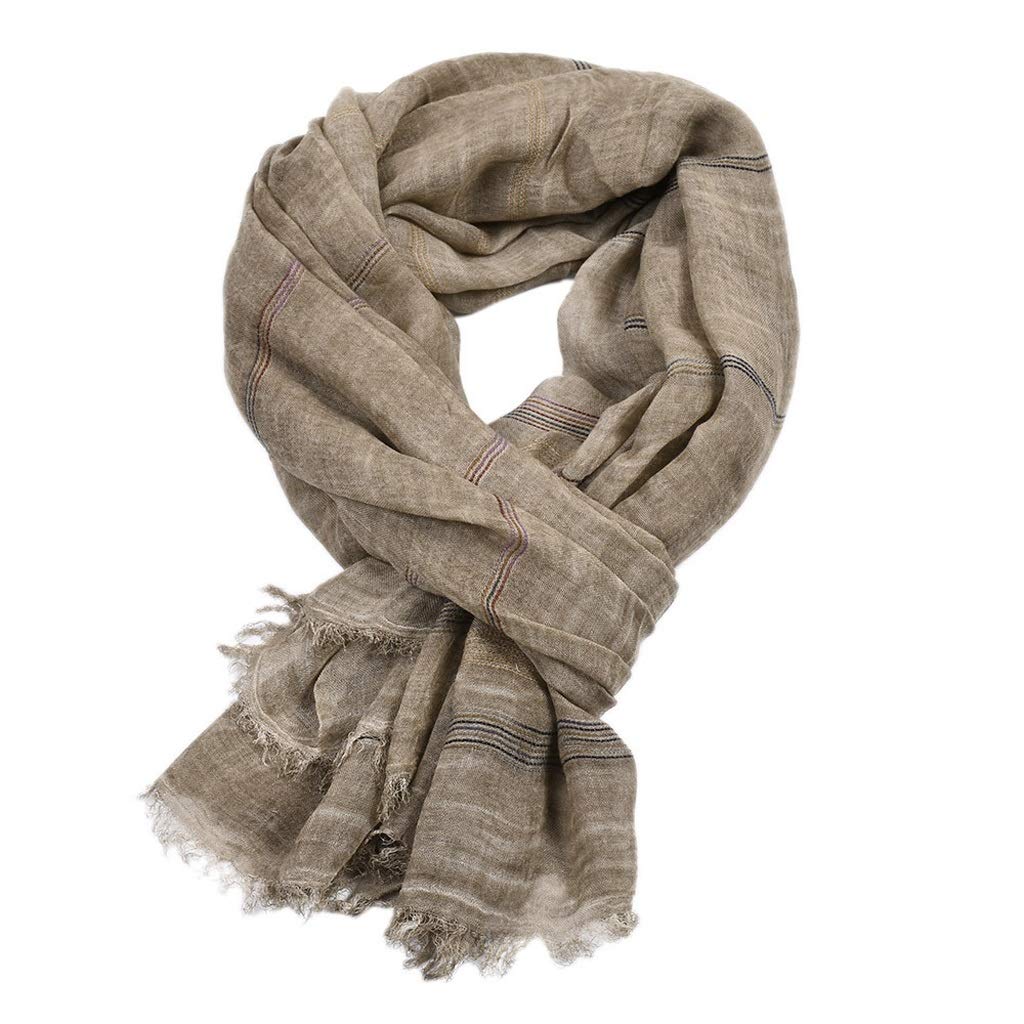 Männer Schals Herbst Winter Baumwolle Leinen Schal Männer Warme Lange Mode Herren Schals (Farbe: D)