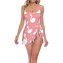 visesunny Colored Horses Pattern One Piece Swimsuit Women Tummy Control Swim Dress for Women's Swimwear Modest S-3XL
