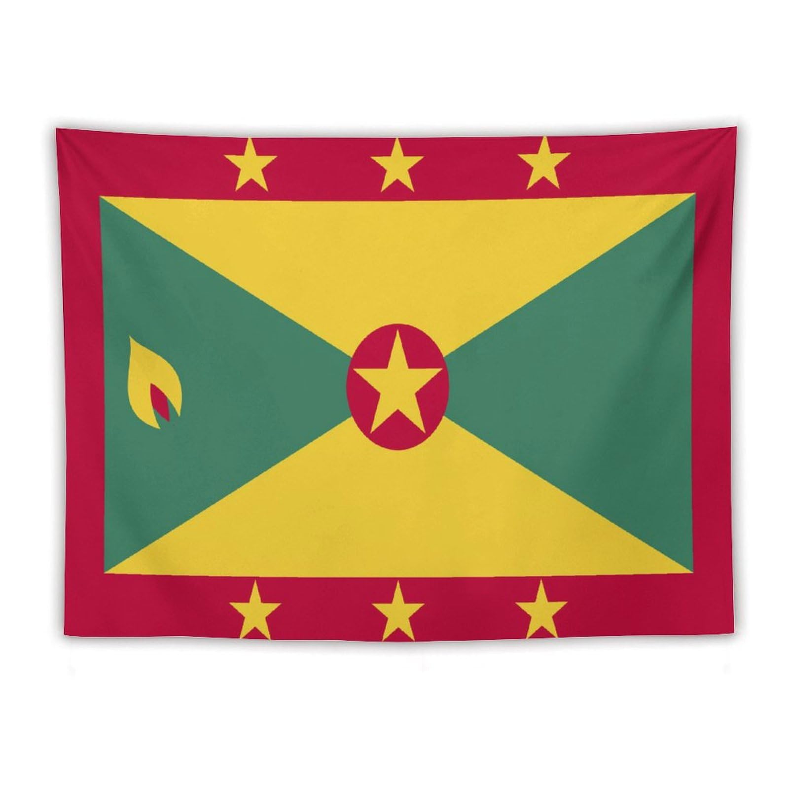 XingFox TecEr Grenada Flag Tapestry Wall Hanging National Flag Tapestry for Room Bedroom Dorm Aesthetic Decorations, 60"x80"
