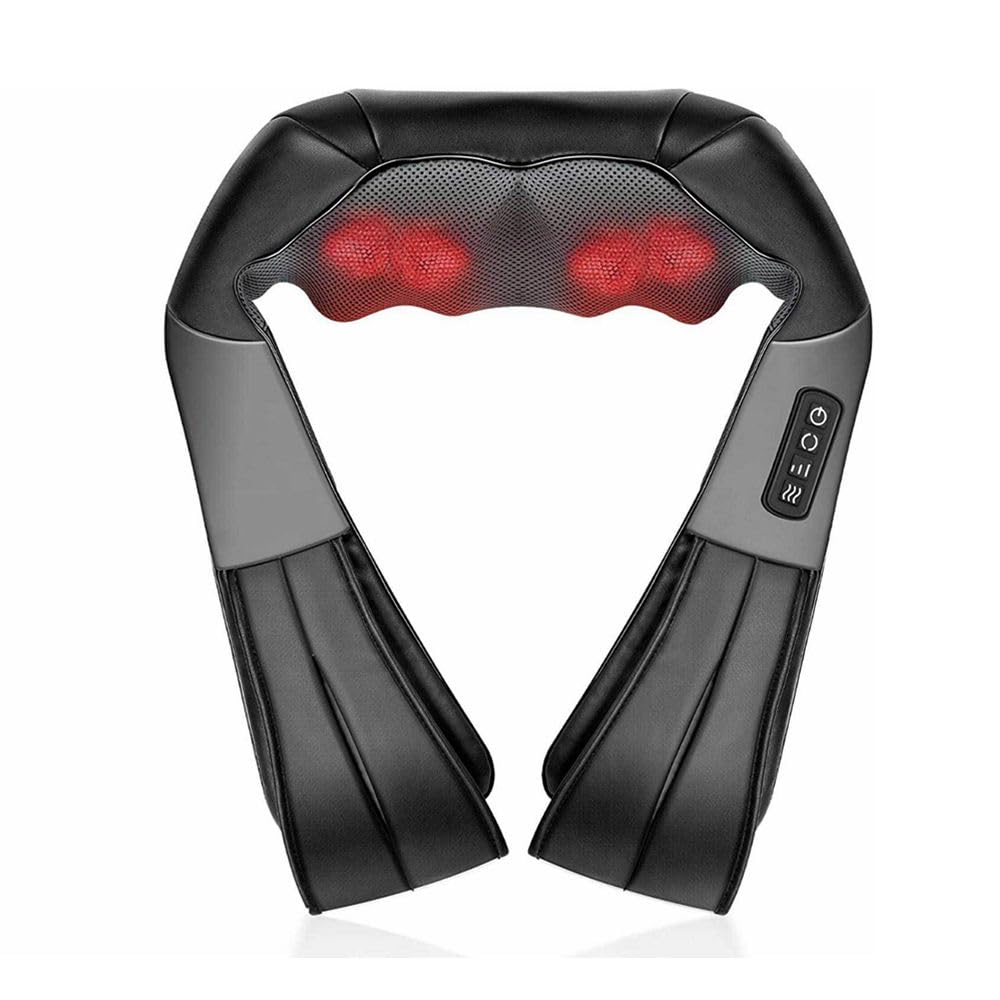 COOLBABYBack Massager Electric Deep Tissue 3D Kneading Massage Pillow With Heating For Shoulders Legs Relieves Muscle Pain Use At Home Car And Office