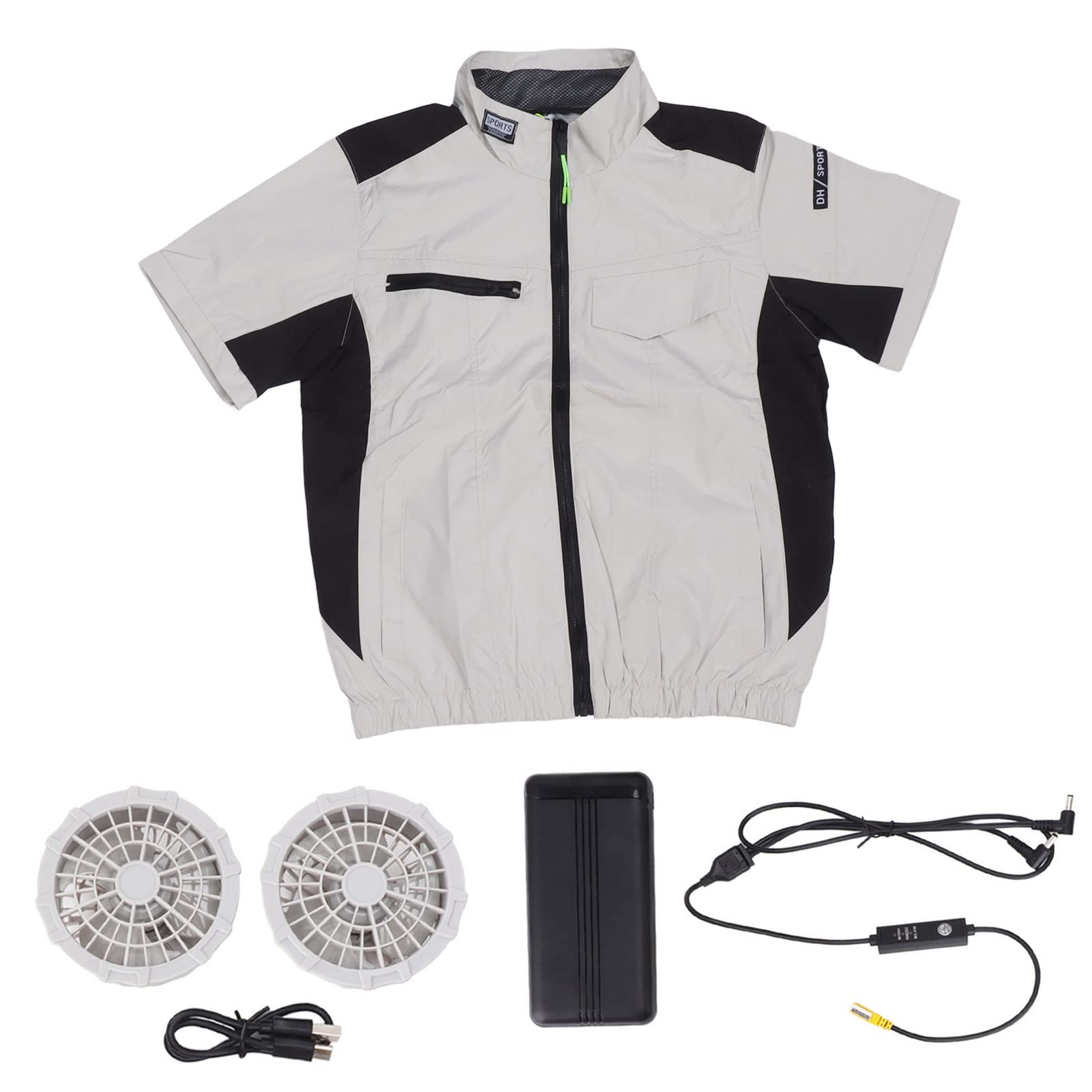 Topiky Männer Frauen Klimaanlage Kleidung, Sommer Ventilator Kühlweste mit 20000 MAh Power Bank, USB Kühlweste Kleidung für Outdoor-Arbeitsreisen, Leichter Stil (L)