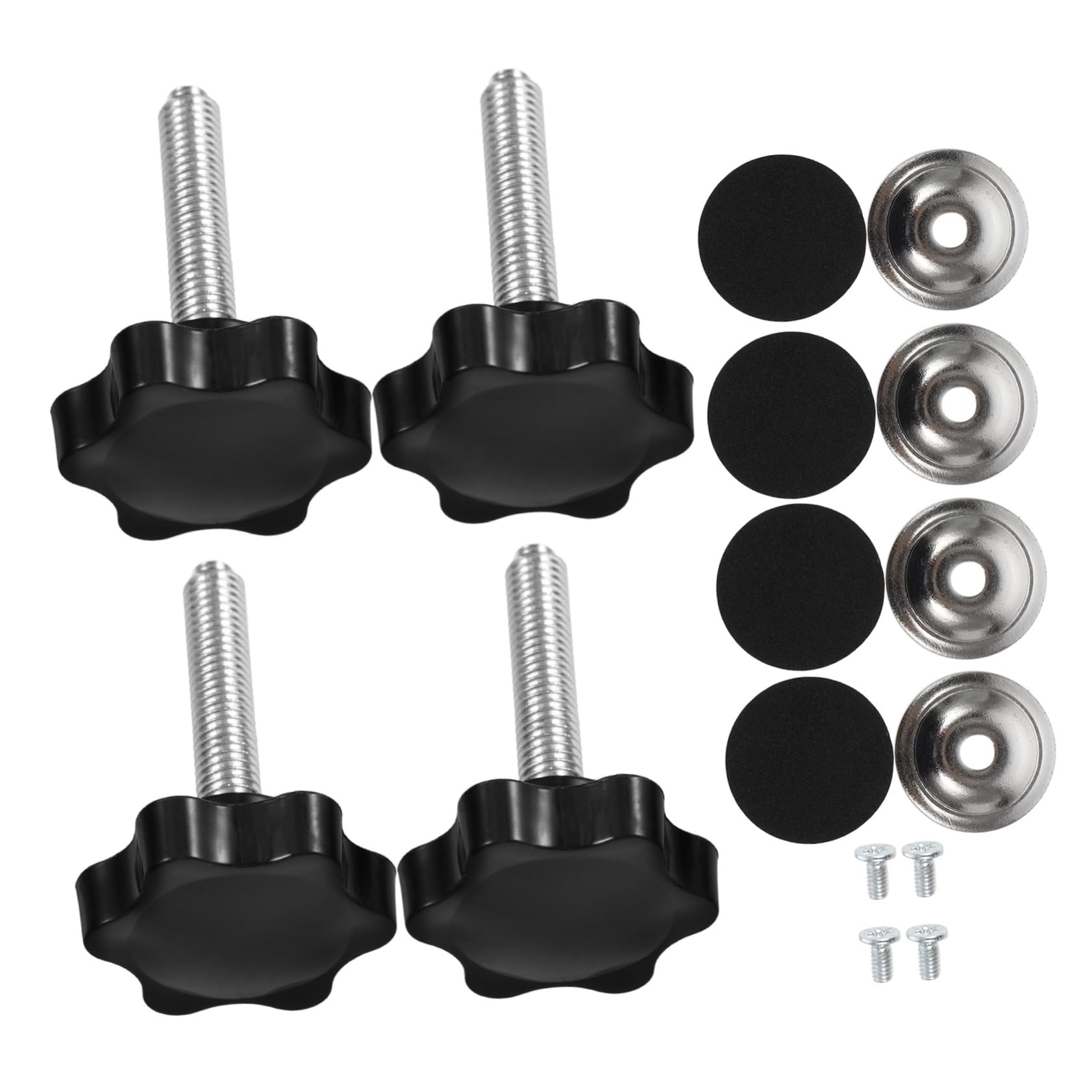COLLBATH 4 Sets Iron Knobs Kit Washer Knob with Bolt Black Plastic Thread Clamping Screw Screw Knobs