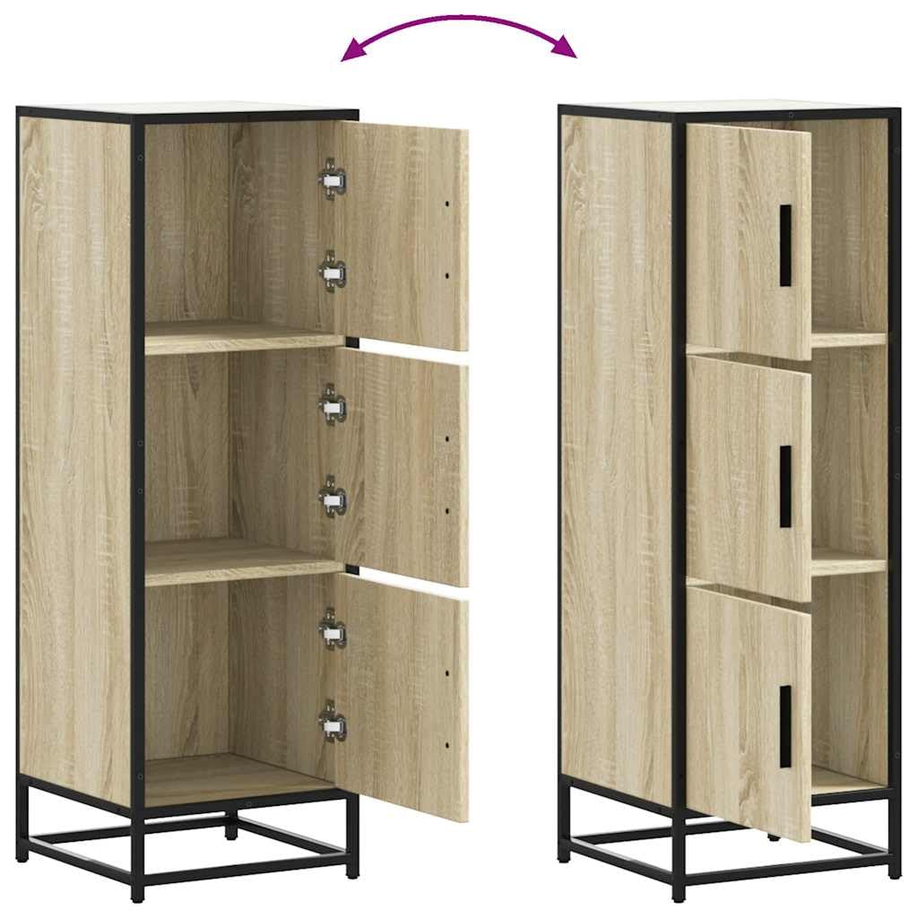 vidaXL Buffet Haut chêne Sonoma 35,5x35x106,5 cm Bois ingénierie métal
