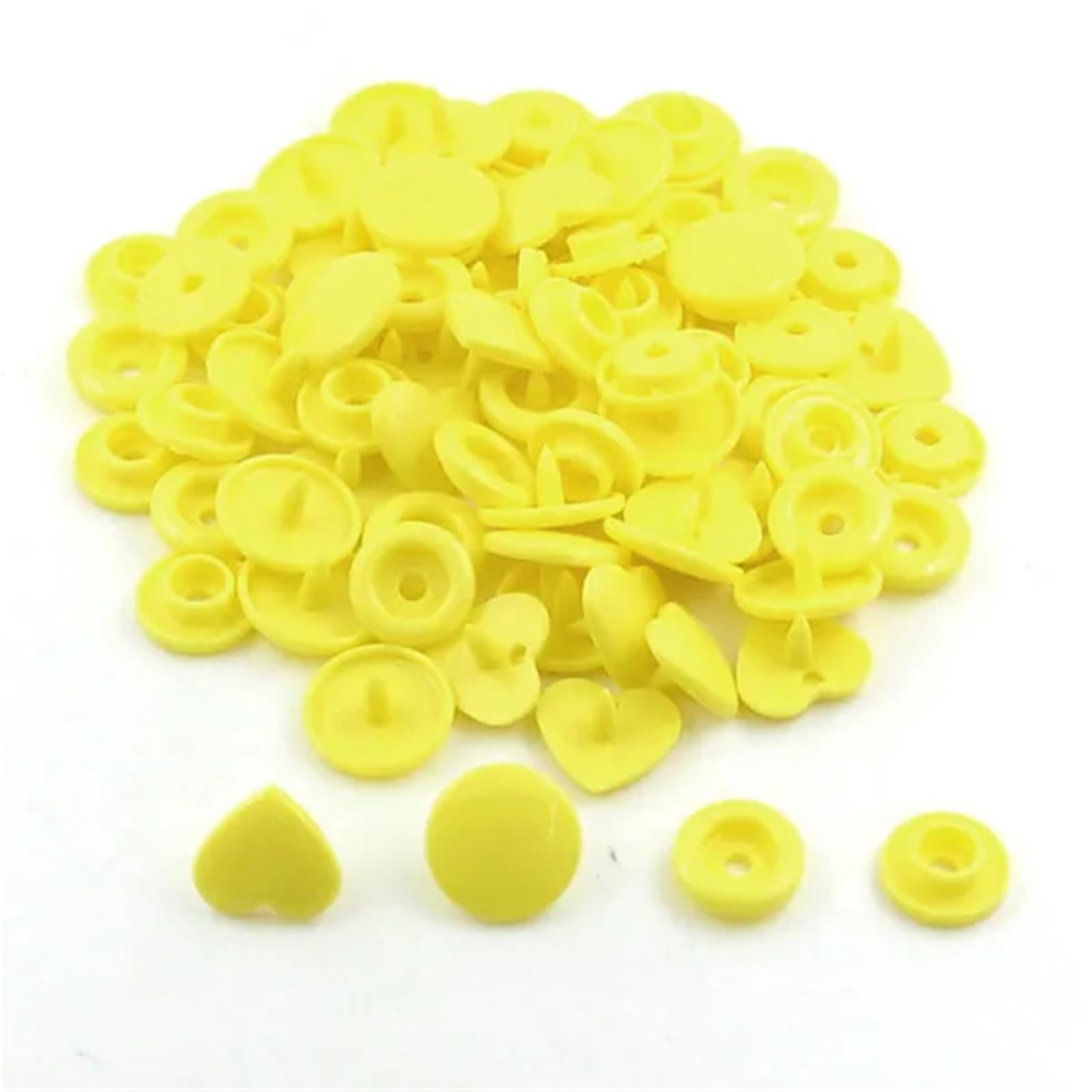Press Studs Snap 200Sets KAM Star/Heart Snap Button T5 Plastic Decorative Buttons for Clothes Press Studs Fasteners Garment Accessories 15Colors(B7)