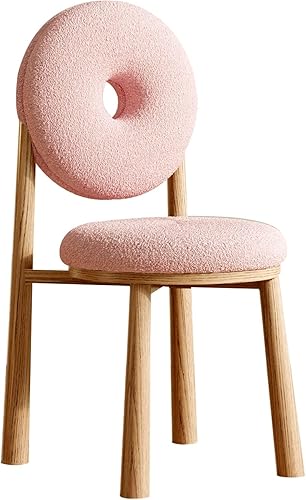 Miniatura 11 de JKGHK Donut Dining Chairs, Upholstered Kitchen Chairs with Back, Armless Living Room Chair with Metal Legs, Plush Accent Chair for Bedroom, Balcony,
