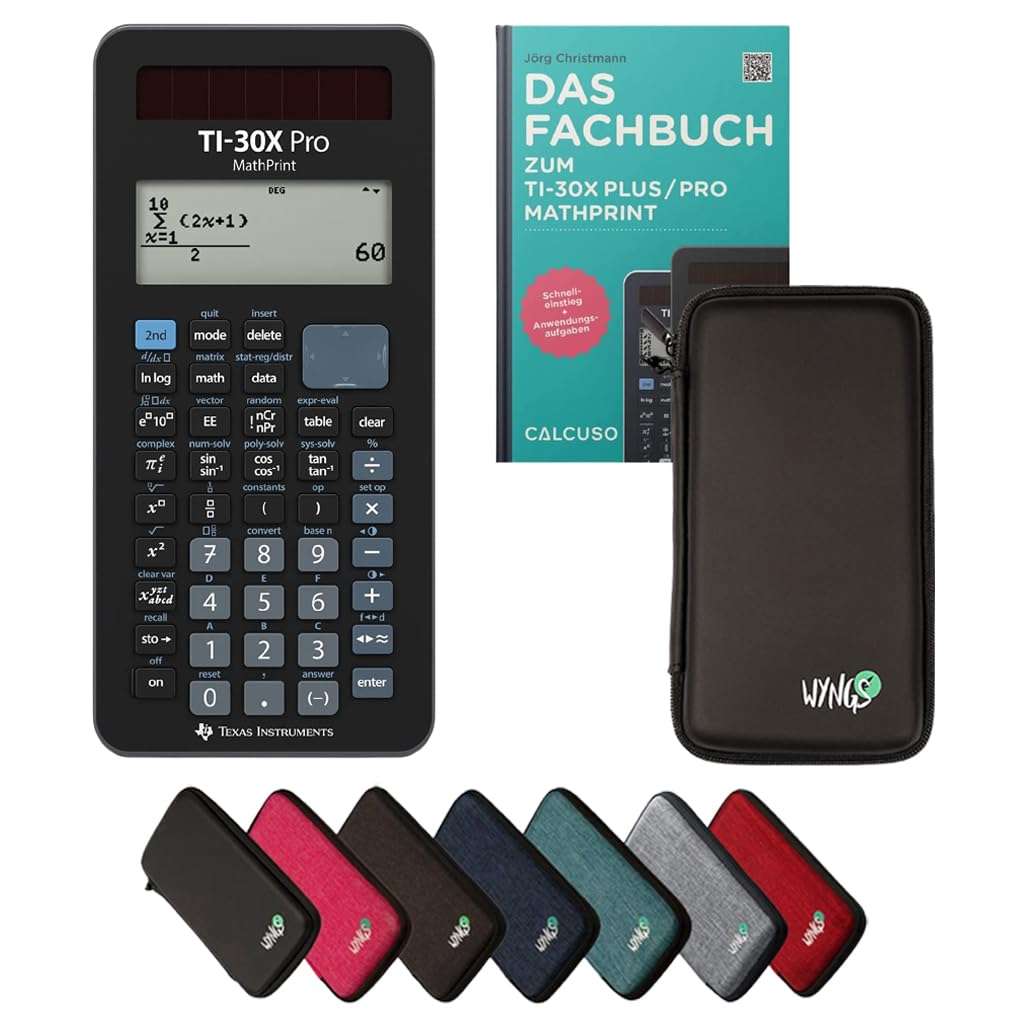 CALCUSO Paquete Estándar Negro con Calculadora TI-30X Pro Mathprint (Alemán)