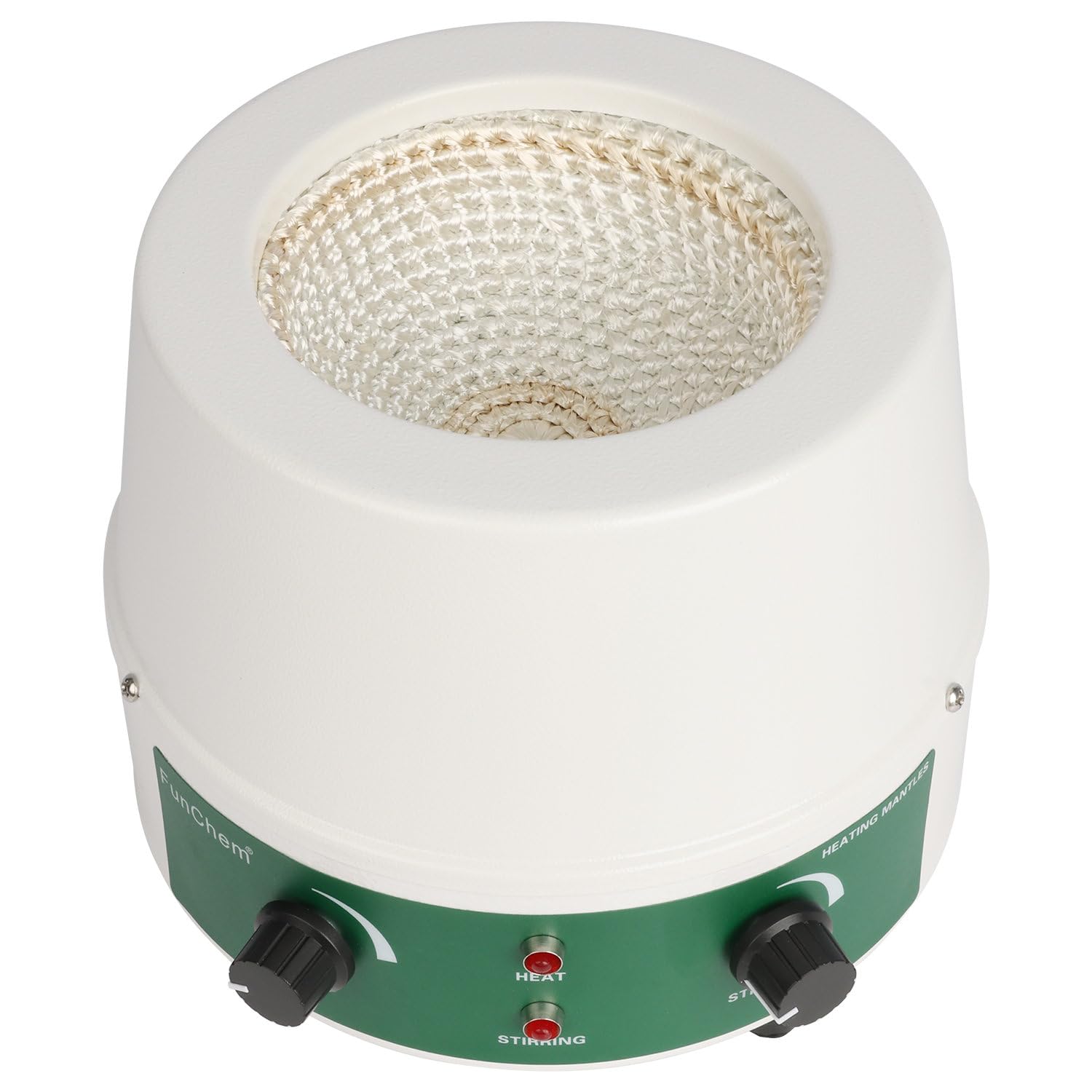 FunChem Manto calefactor, manto de calefacción de laboratorio adaptable con agitación magnética, control de temperatura de 0 a 1600 RPM, funciona a 110 V/450 ℃, potencia de 350 W, apto para capacidad