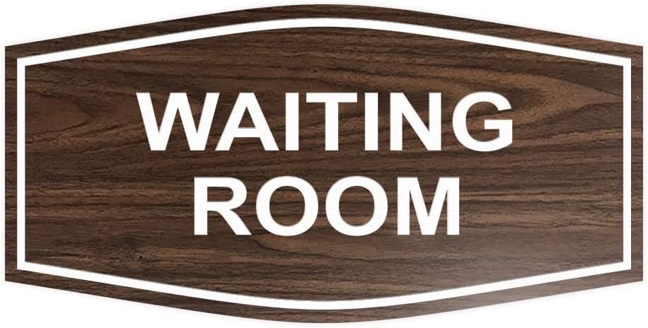 Signs ByLITA Fancy Waiting Room Sign(Walnut)-Large