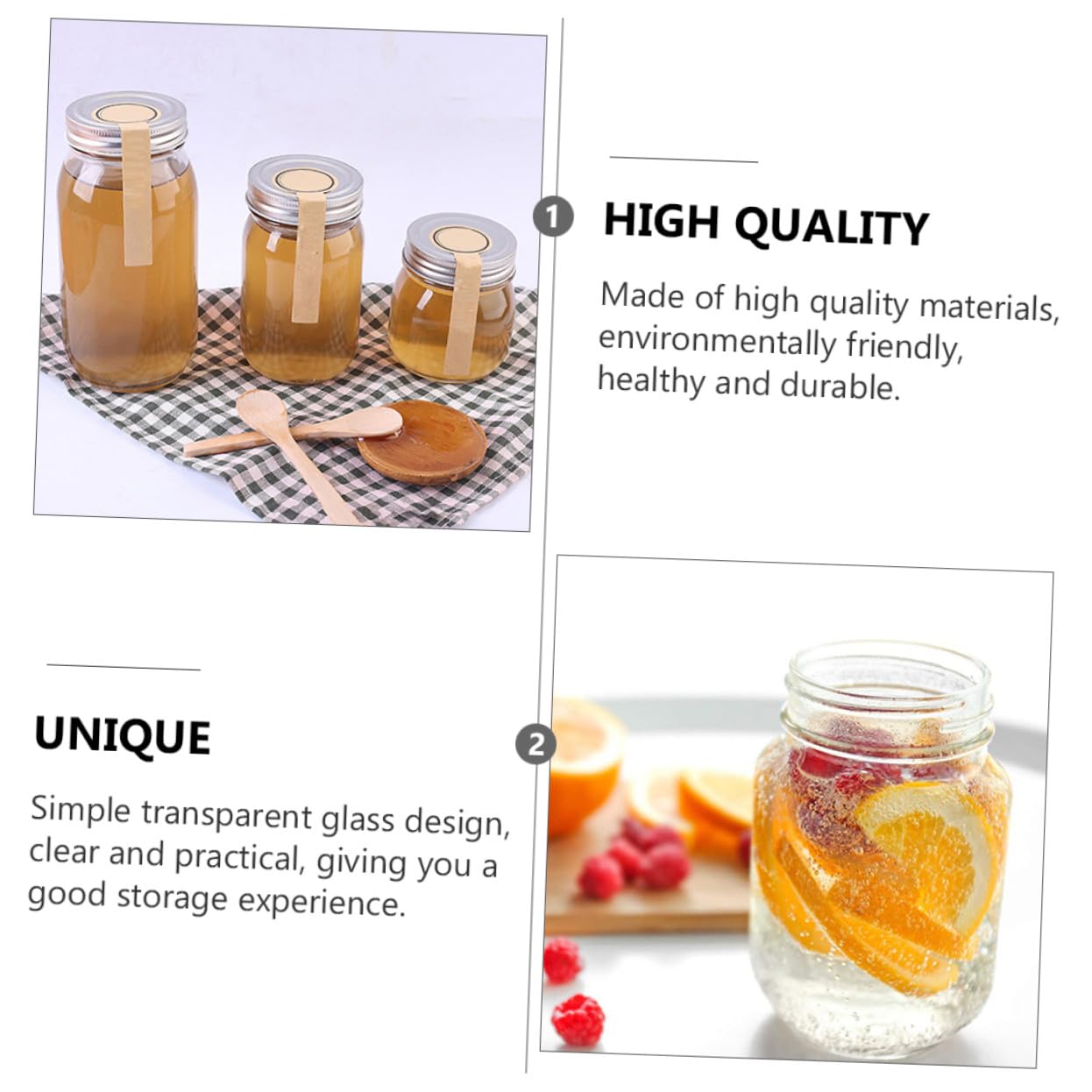 SOIMISS Runde Glasgefäße 380ml aus Glas für Küche und Vorrat