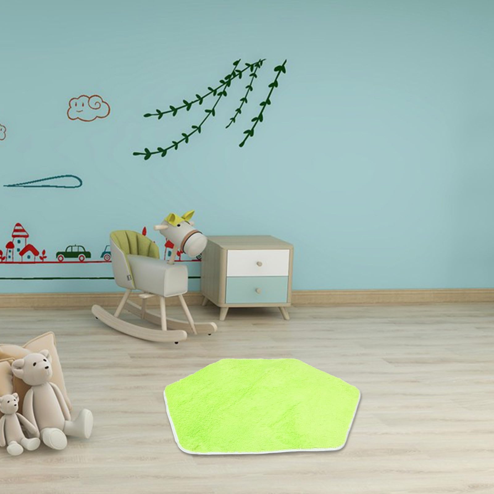 Tappeto Esagonale Morbido in Velluto per Bambini, Protegge la Pelle Delicata, Adatto a Camerette e Soggiorni, Tappetino Gioco Play Mat Innovativo per Neonati e Bambini