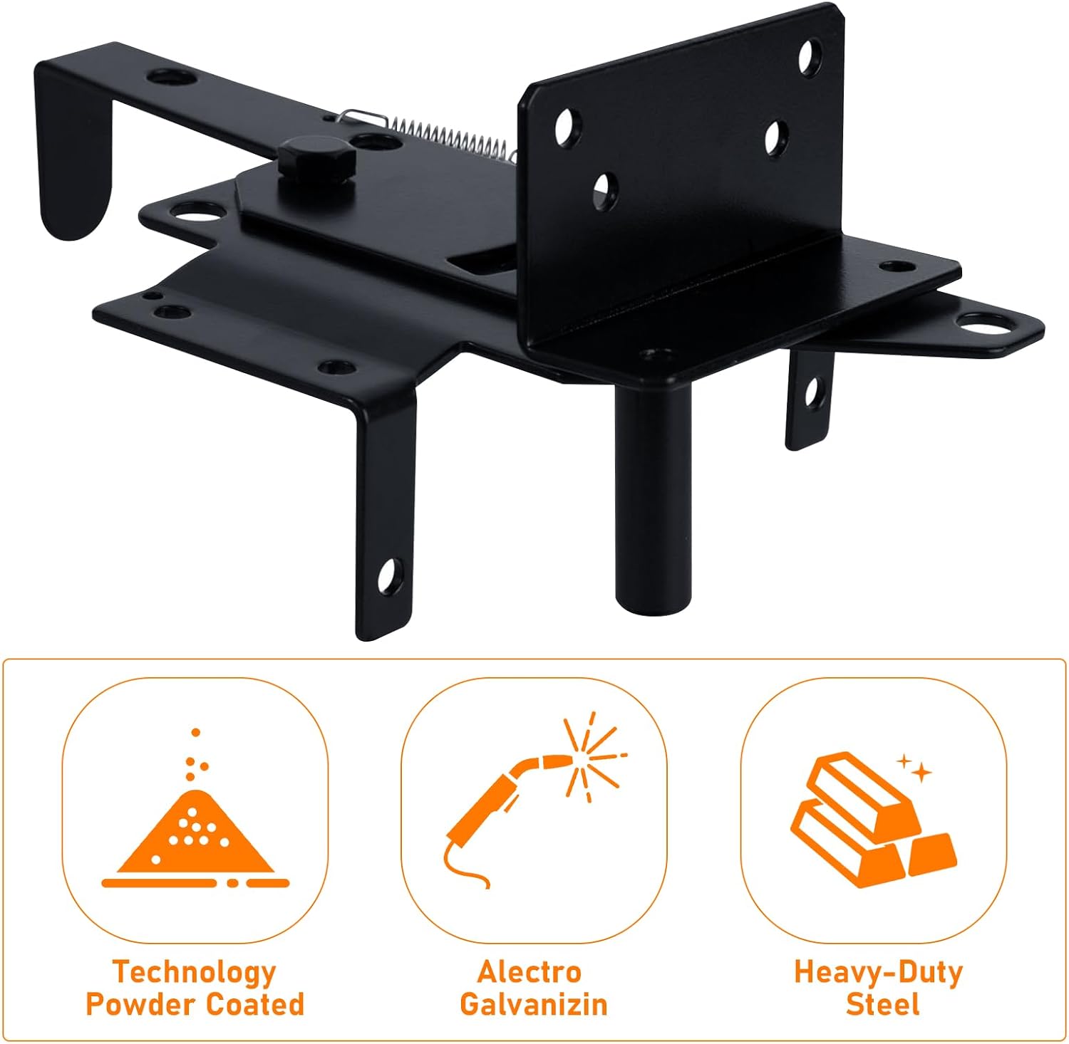 Self-Locking Gate Latch – Heavy-Duty Post Mount Automatic Lock for Wood/PVC Fence Gates Includes Fasteners – Secure Locking Hardware for Pool, Yard, Garden, Outdoor Use-1p&2p (2, Black)