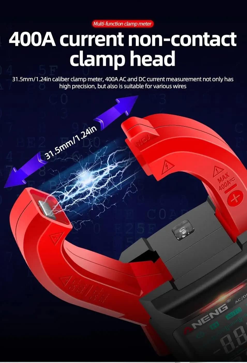 Emissisance St212 Digital Clamp Meter, 400A DC/AC Current and Voltage Test TRMS Multimeter 6000 Counts with NCV Resistance Frequency Test Emissisance St212 Digital Clamp Meter, 400A DC/AC Current and Voltage Test TRMS Multimeter 6000 Counts with NCV Resistance Frequency Test