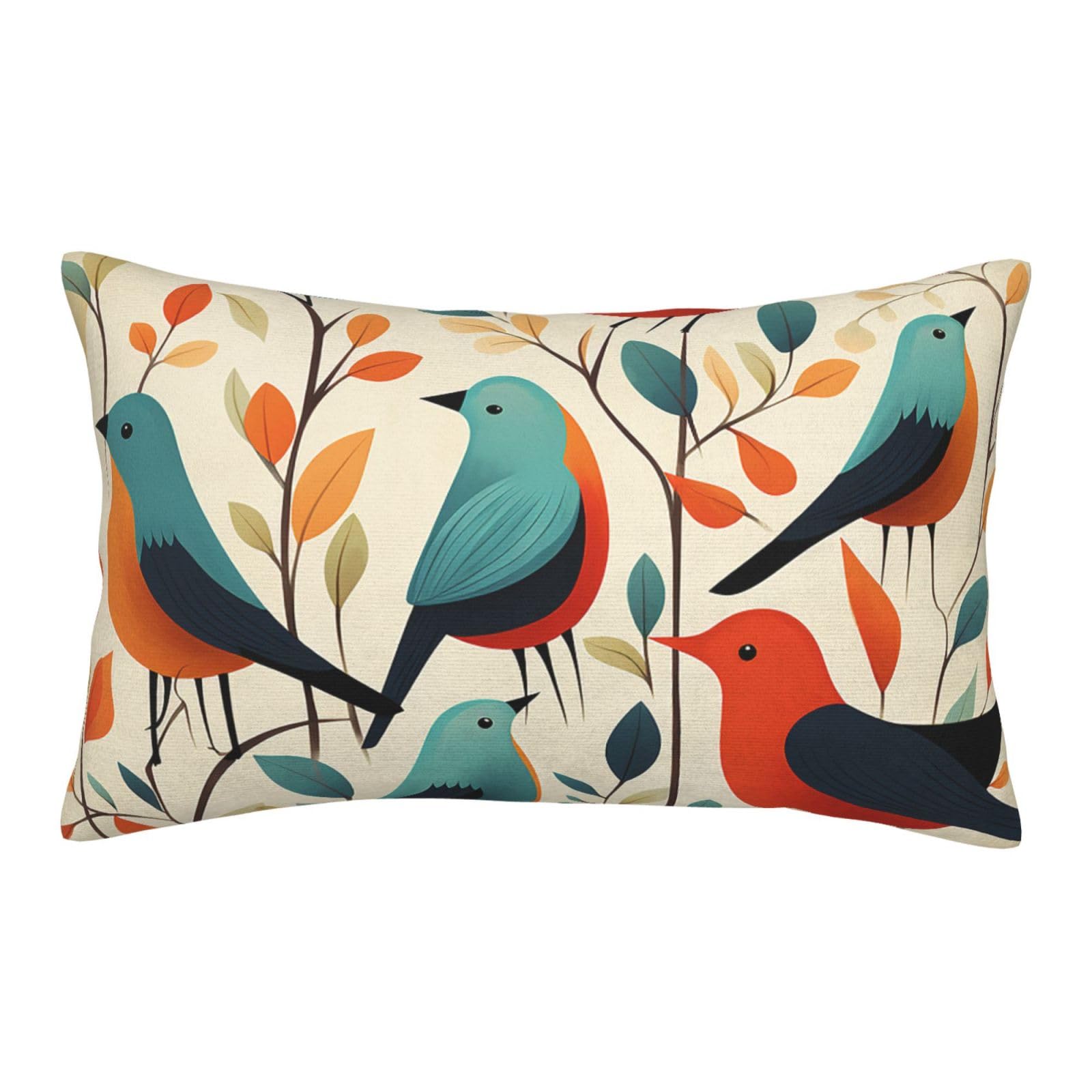 Velvet Pillowcases 20"x30" Ultra Soft Breathable Pillow Cases, Luxury Fuzzy Throw Pillow Covers with Zipper, Flock of Birds Pillow Shams All Seasons Decorative Cushion Cases for Couch