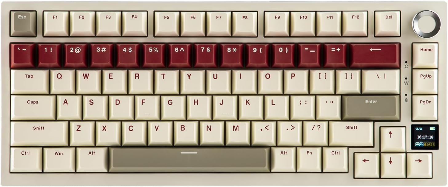 EPOMAKER Ajazz AK820 PRO Wireless Gaming Keyboard with TFT Screen and Knob, Hot Swappable, 2.4GHz/USB/BT5.0, Gasket Creamy, 75% Mechanical Keyboard for PC/Mac/Office (Beige, Gift Switch) EPOMAKER Ajazz AK820 PRO Wireless Gaming Keyboard with TFT Screen and Knob, Hot Swappable, 2.4GHz/USB/BT5.0, Gasket Creamy, 75% Mechanical Keyboard for PC/Mac/Office (Beige, Gift Switch)