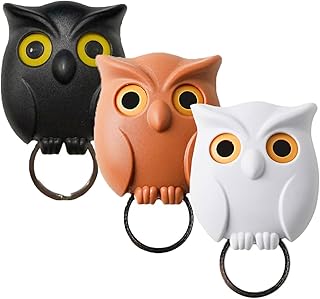 3Pcs Night Owl Key Holder, Night Owl Key Hanger Hook, Automatic Open Close Eyes Owl Key Holder, Night Owl Magnetic Wall Key Holder Owl Key Holder-3PCS-A