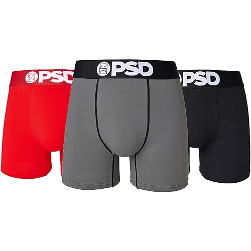 PSD Underwear Men's Stretch Elastic Wide Band Boxer Brief Underwear Bottom | Breathable, 7 inch Inseam |