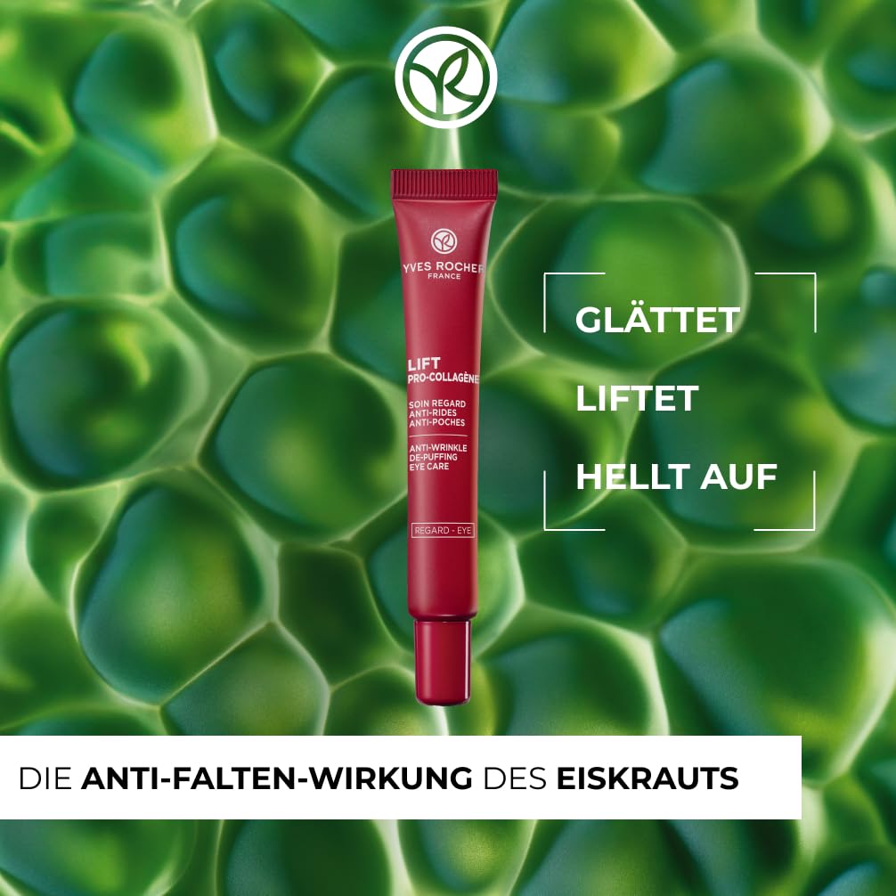 Yves Rocher LIFT Pro-COLLAGÈNE Anti-Falten Set – Tagescreme 50ml + Augenpflege 14ml – Mit Kollagen & Hyaluronsäure – Straffende Gesichtspflege & Glättende Augencreme
