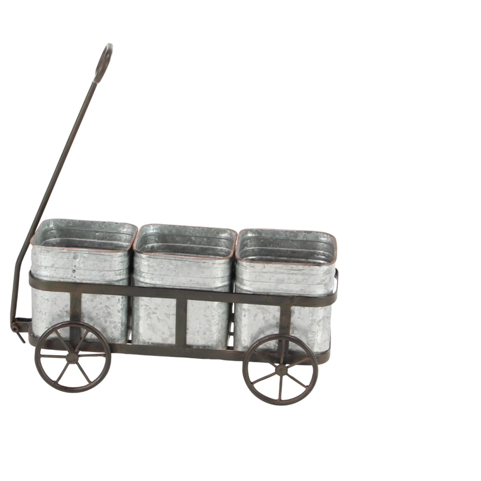pot de fleur Pots de fleurs en forme de chariot, pots décoratifs en métal argenté, plantes vertes d'intérieur et d'extérieur, pots de fleurs de culture succulentes avec support de roue cache pot ceram
