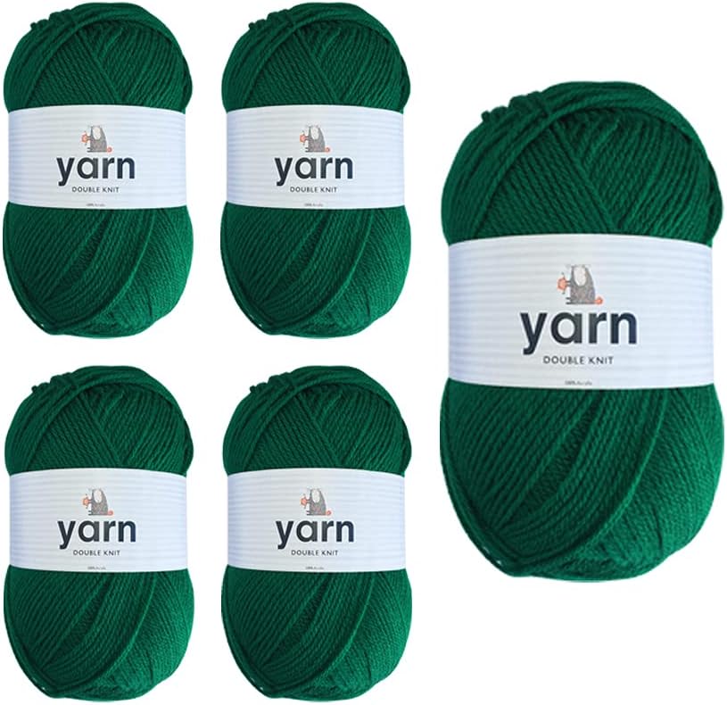 Korbond DK Emerald Green Yarn 5 x 100g Acrylic Wool Lightweight