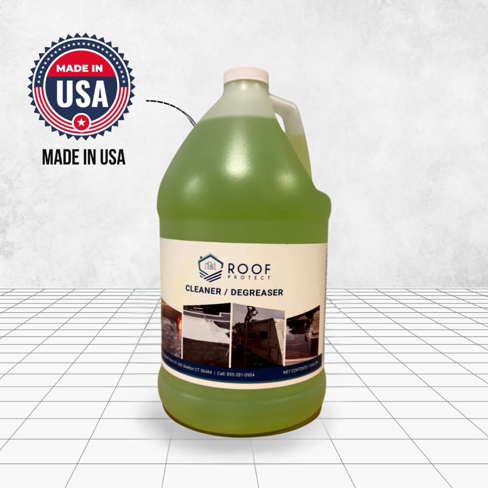 RV Roof Cleaner & Protector Non-Toxic For rv roof and home roof | 1-Gal Eco-Friendly Detergent | White Non-Abrasive Formula | Safe for EPDM Rubber Roofs | Biodegradable | Citrus Scent | Easy to Use