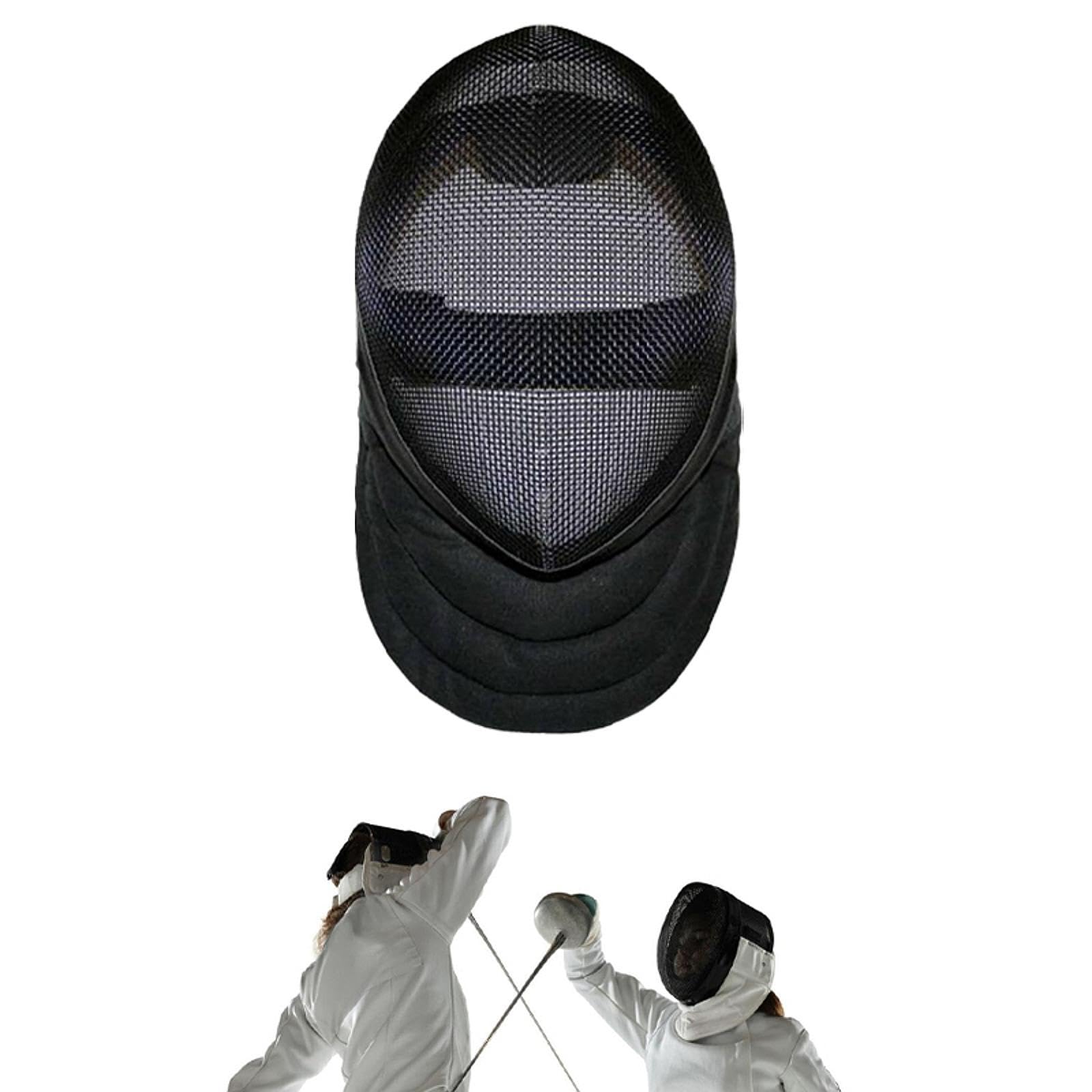 Harilla Fechthelm mit Innenfutter Comfort Fechtausrüstung Fechtmaske zum Üben, Schwarz L