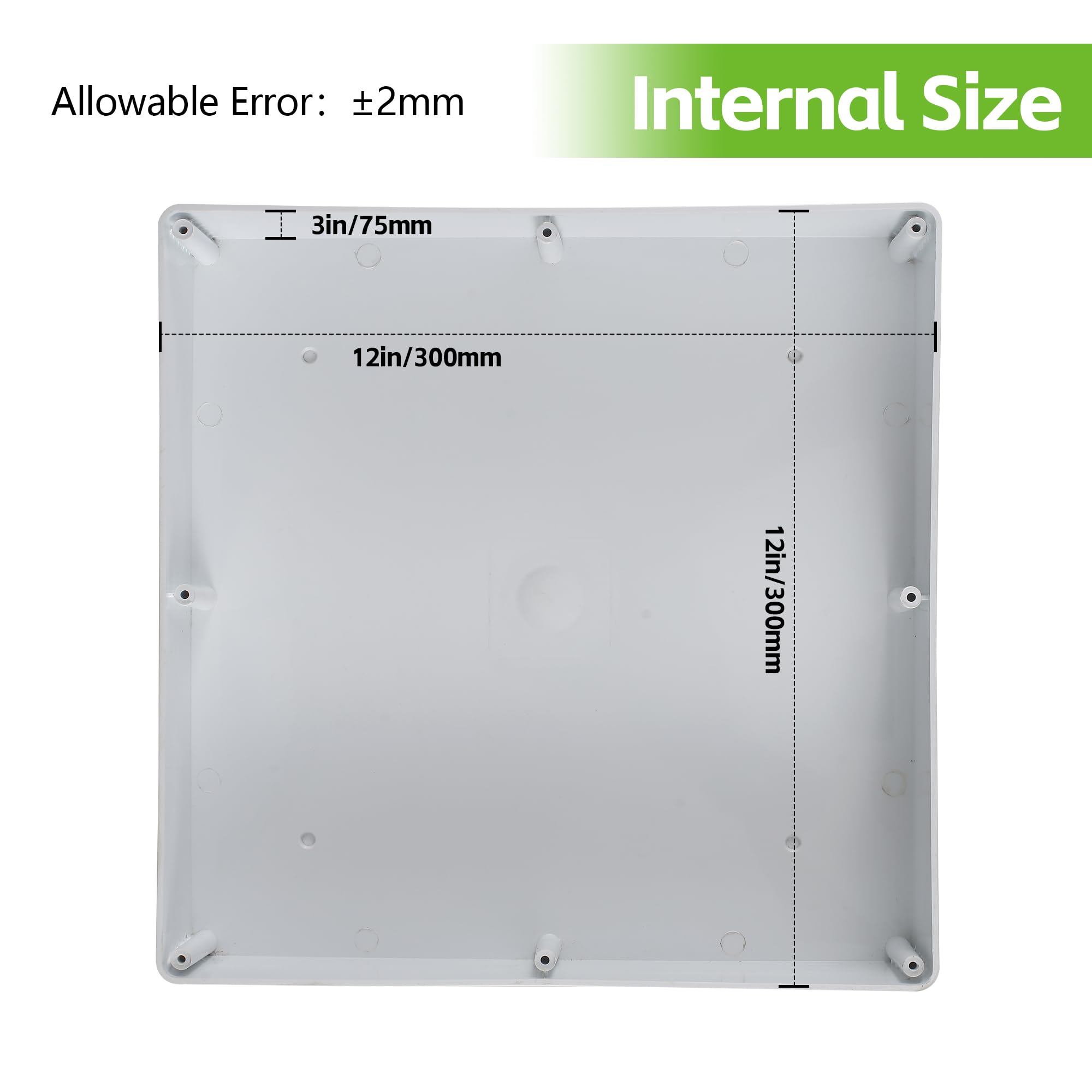 2 Stück 30,5 x 30,5 x 7,6 cm PVC-Kunststoff, staubdicht, wasserdicht, IP65 Abzweigdosen, Projekt-Abzweigdose für Elektrogehäuse