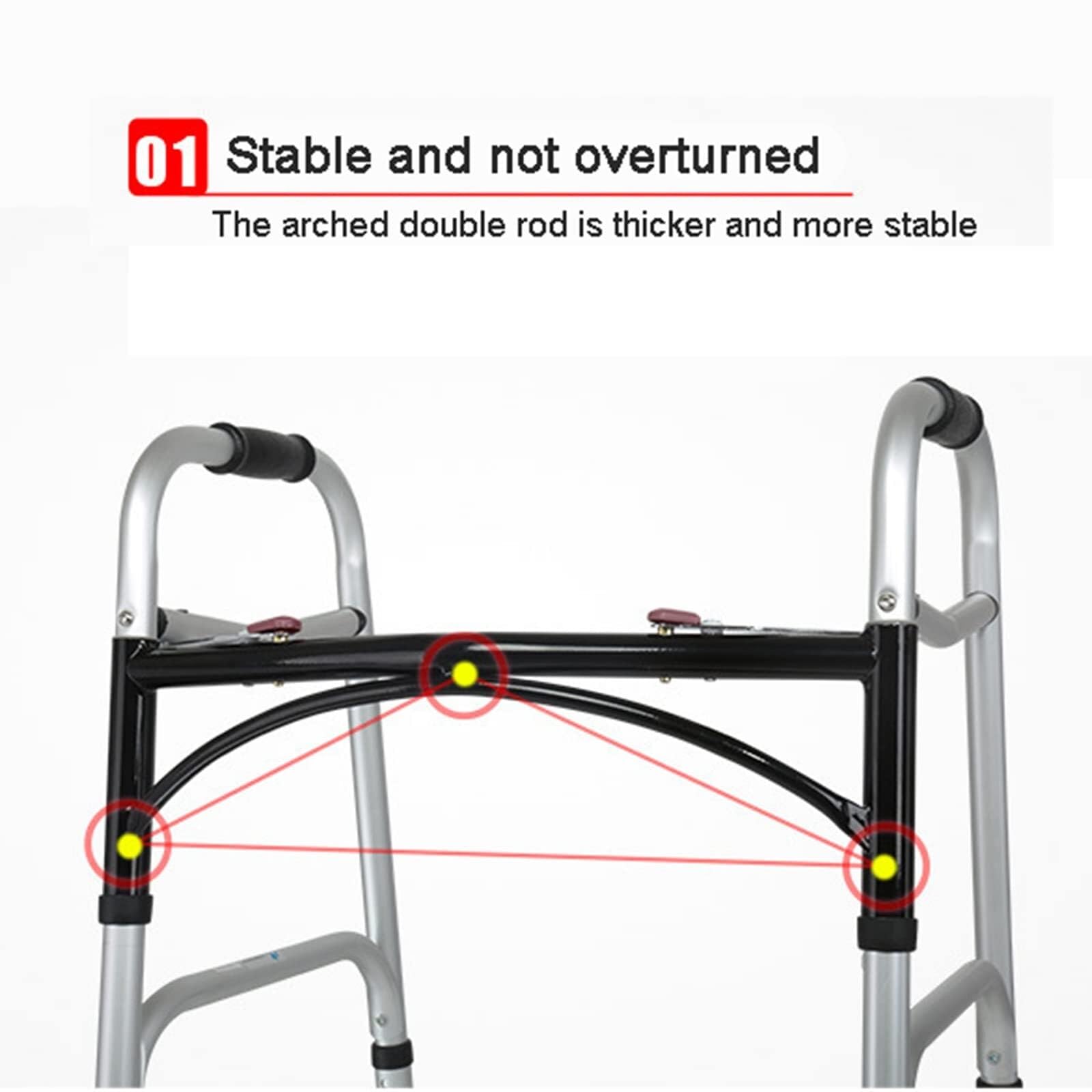 Rollator Walkers, składane chodziki z kółkami, aluminiowy chodzik dla seniorów i dorosłych, rehabilitacja stojąca, regulowana wysokość, kolor 4