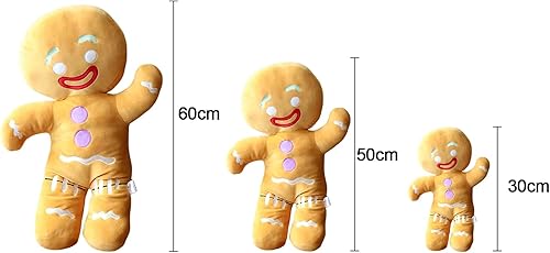 Miniatura 7 de Walbest Lindos juguetes de peluche de hombre de jengibre, animales de peluche, almohadas suaves para decoración de fiesta de Navidad
