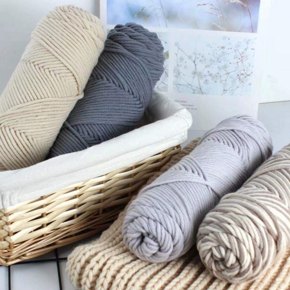 Häkelgarn Wolle 100G Milch Baumwollgarn 23 Farben Stricken Bunte Wolle Supersoft Los Gestrickt Baby Weiche Handcraft Pullover Garn-01 Rot_Achten