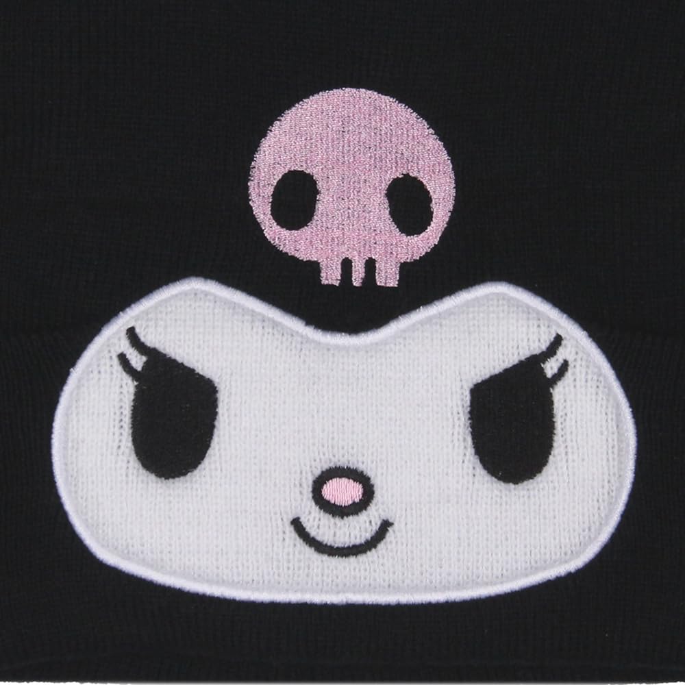 Bioworld Sanrio Hello Kitty Kuromi - Gorro de punto bordado con personajes 3D