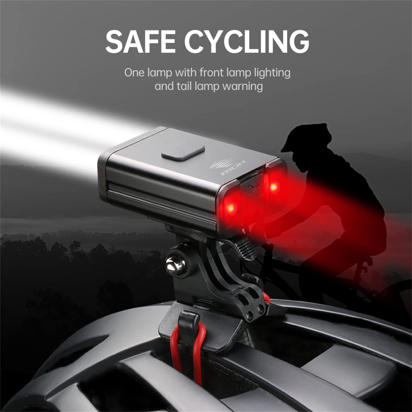2 in 1 Faro per Bici da Bicicletta Fanale Posteriore Luci per Bicicletta Anteriore E Posteriore LED Flash USB Luce per Casco Lampada Lanterna Accessori