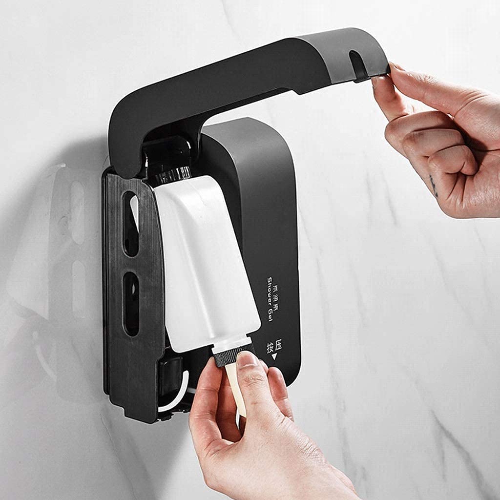 Dispenser Sapone Dispenser di Sapone Dispenser Di Sapone Per Montaggio A Parete Doppia Pompa Per Doccia Dispenser Di Shampoo Manuale 300 Ml/10 Once, Antigoccia, Antigoccia (bianco, Nero) Erogatore di