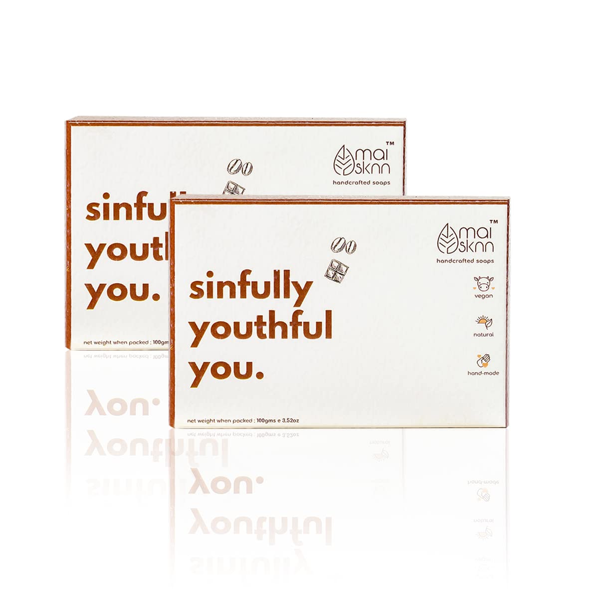 MAI SKNN Rich Mocha Scrub Handmade Artisanal Ayush Soap Bar | Vegan Soap | Cold Processed Soap | Luxury Soap | Exfoliating Filter Coffee Soap | All Natural Ingredients for Perfectly Clean Skin (Pack of 2)