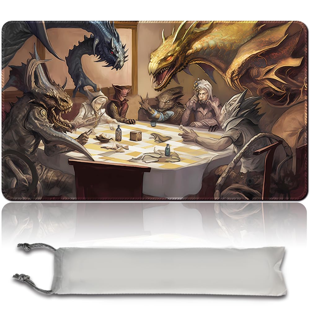 Board Game MTG Playmat + Free Waterproof Bag, Stitched Edges, Smooth Rubber Surface, MTG PlayMat with Zones (An Original SLIVERS-PLAYING-POKER Playmat) — image 1
