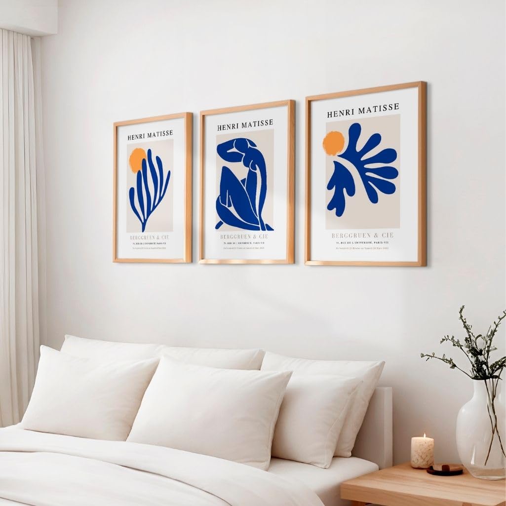 Tableaux muraux abstraits bleus pour habiller un grand mur de salon - 5