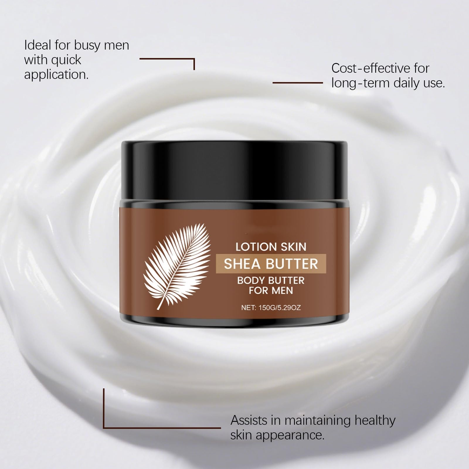 Leichte feuchtigkeitsspendende Körpercreme für Männer, tief feuchtigkeitsspendende Creme für glatte Haut, tief feuchtigkeitsspendende Creme für trockene Haut, nicht fettende (6pcs)