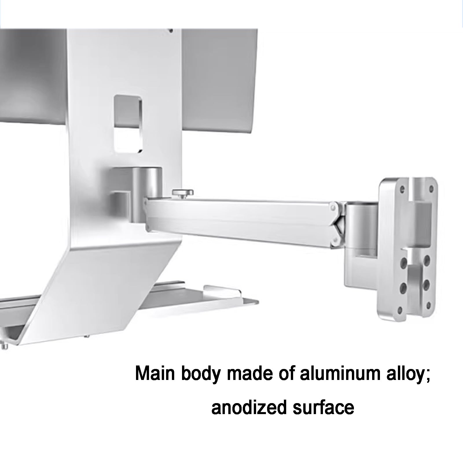 Supporto da Parete per Monitor E Tastiera, Braccio Porta Monitor, Postazione di Lavoro in Piedi/seduti, con Vassoio per Tastiera, Supporto per Schermo di Computer da 17" a 32"
