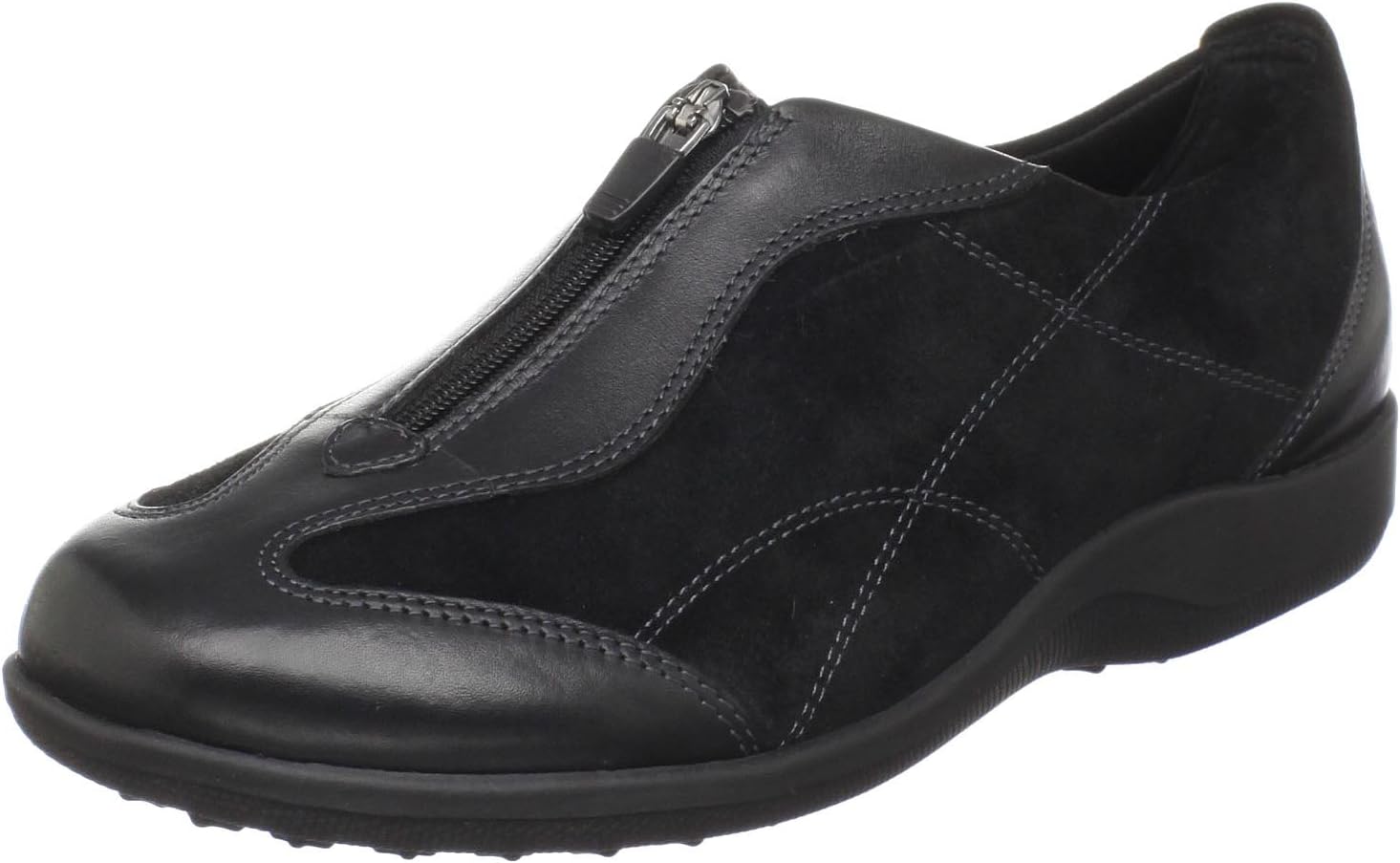 Walking Cradles Women's April Slip-On Loafer,Black Suede Leather,8 M US