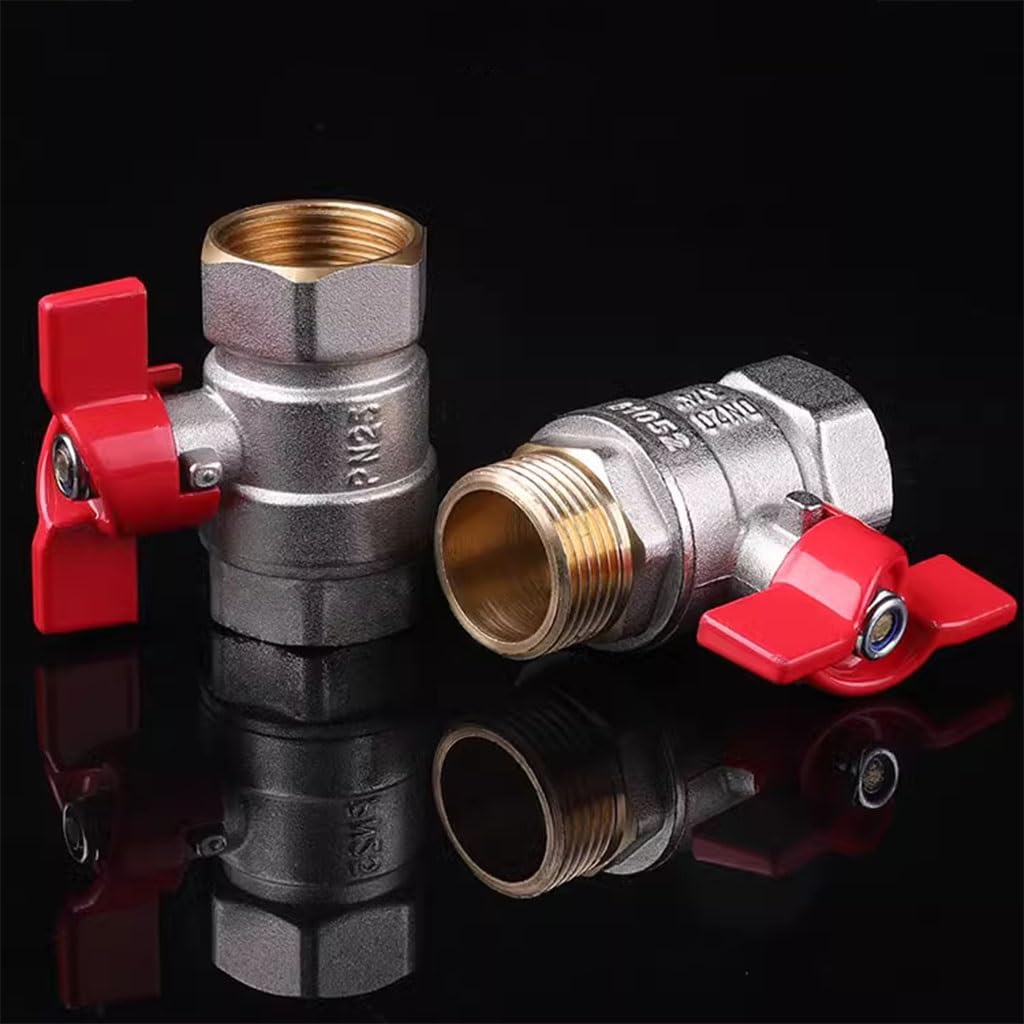Valvola a sfera in ottone con maniglia - Valvola in rame da 1/2", 3/4", 1" da femmina a femmina e da femmina a maschio(DN15 Female-Female)