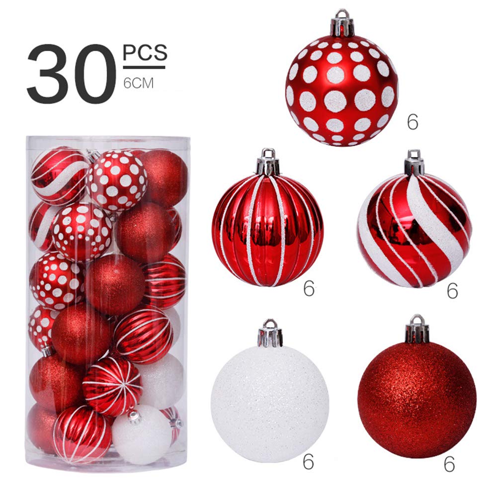 Weihnachtskugeln Gadget Set Christbaumschmuck Kugel Familie Festival Hochzeit Treffen Zusammen Zubehör bruchsicher (30 Stück) 6 cm, 1