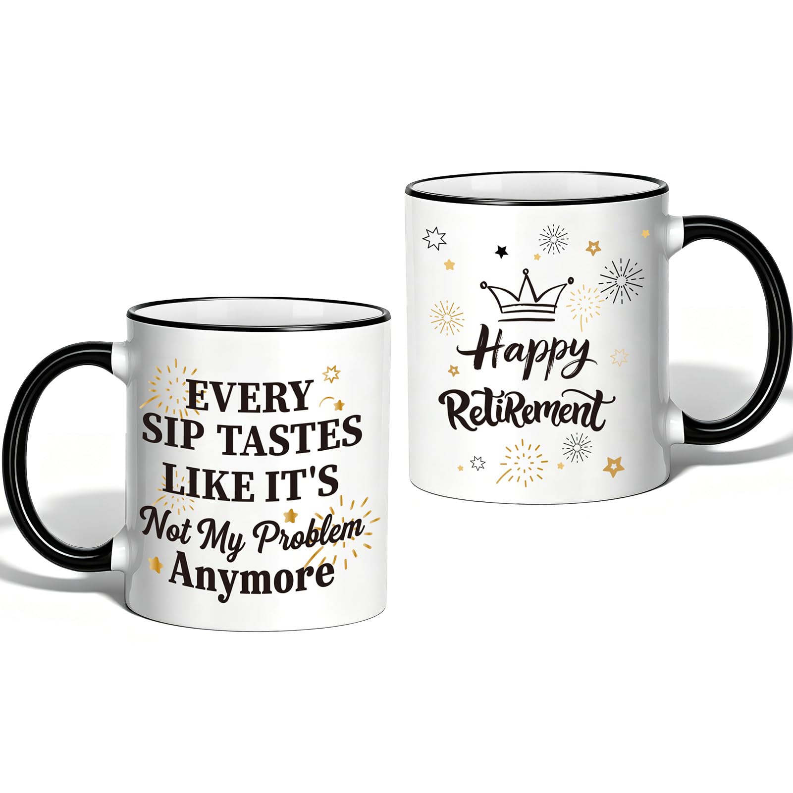 saerryor Retirement Gifts for Men Women Funny Retirement Mug Not My Problem Any More Retirement Gift for Office Coworkers Boss Husband Dad Brother Friends Goodbye Farewell Leaving Gifts