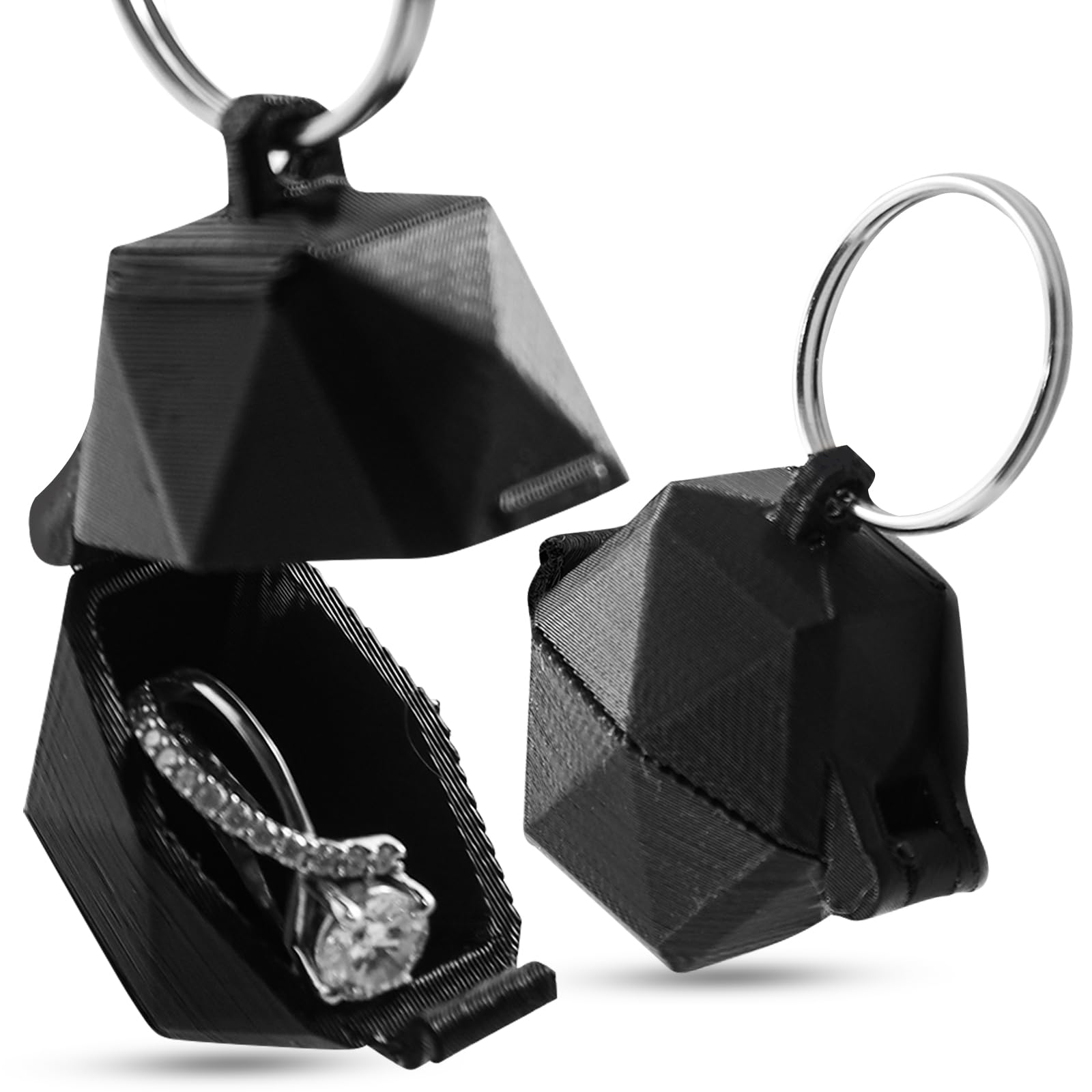 RingGuardRingGuard - Compact Keychain Ring & Jewelry Holder Two (2) - Durable, Weather-Resistant, ASA Plastic Design - Ideal for Everyday Carry, Travel, Gym, & Sports - Made in the USA