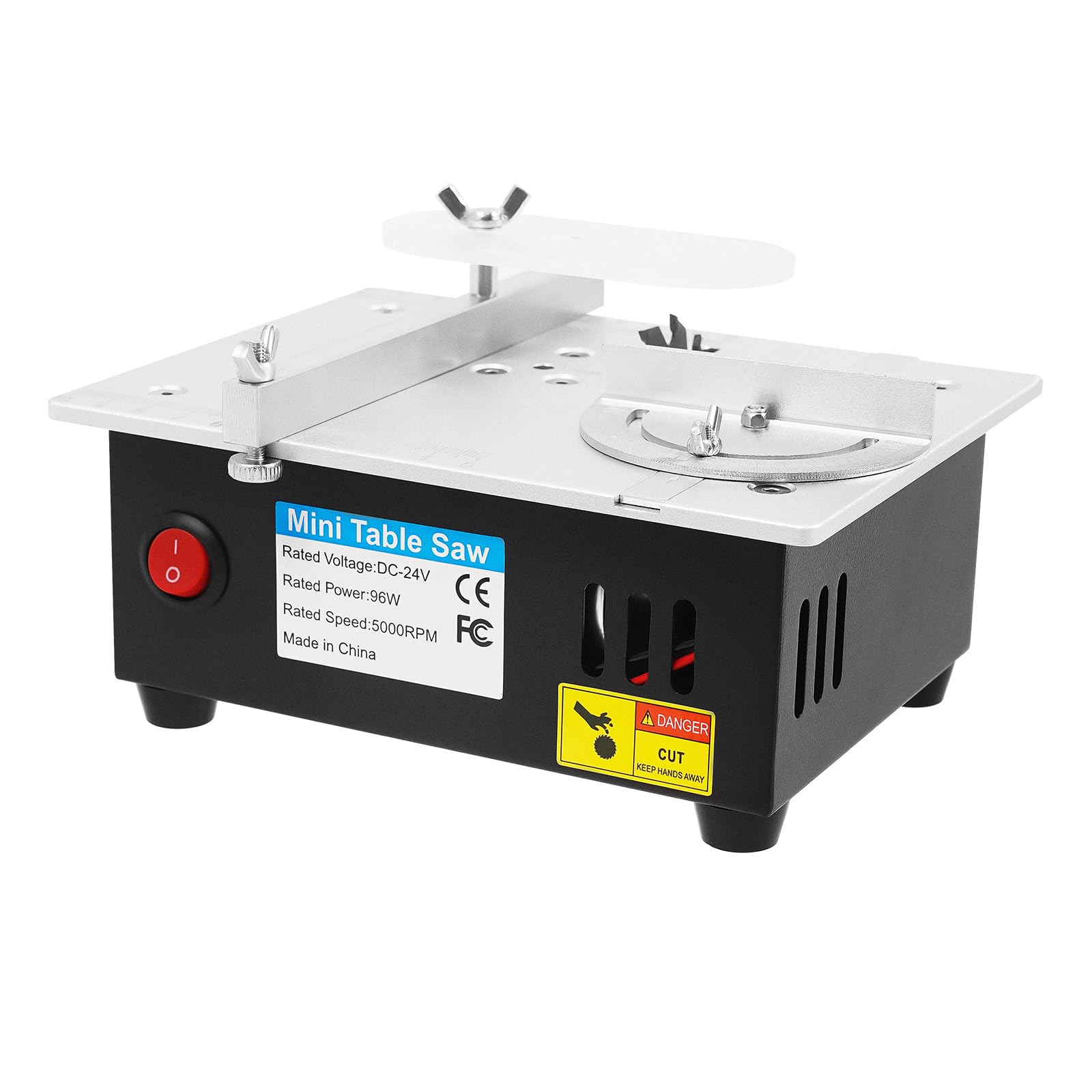 Mini stołowa pilarka tarczowa, 96 W, mała z 4 brzeszczotami, elektryczna stołowa piła tarczowa do obróbki drewna, głębokość cięcia 15 mm